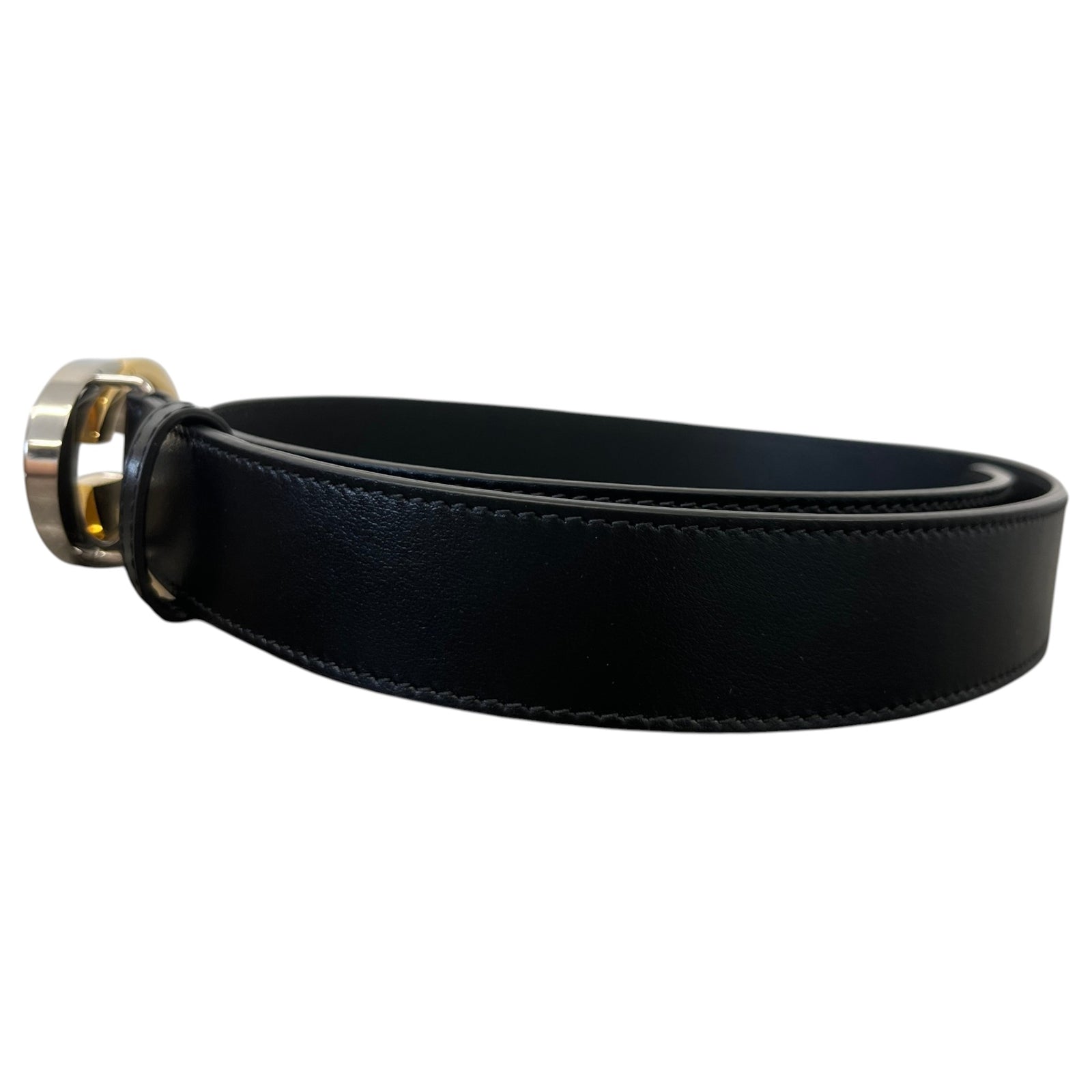 Women's Interlocking G Belt Black Size W28 - Photo 4
