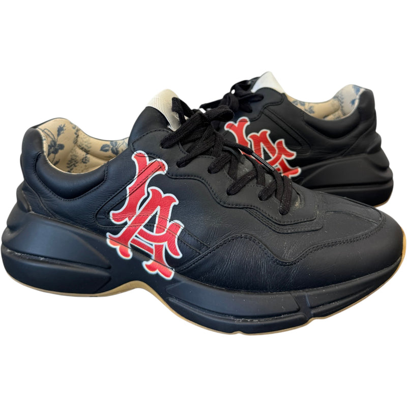Men's Rhyton X MLB La Low Trainers Black Size UK 9.5 / EU 43.5
