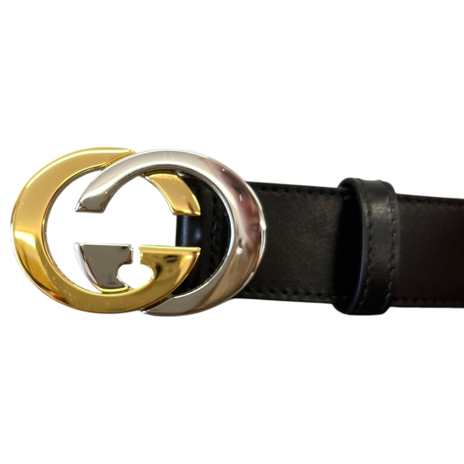 Women's Interlocking G Belt Black Size W28 - Photo 5