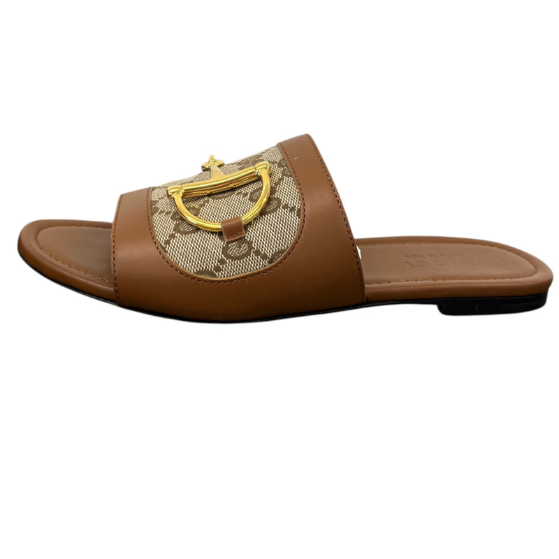 Women's Gg Supreme Horsebit Sandals Tan Size EU 36.5 / UK 3.5