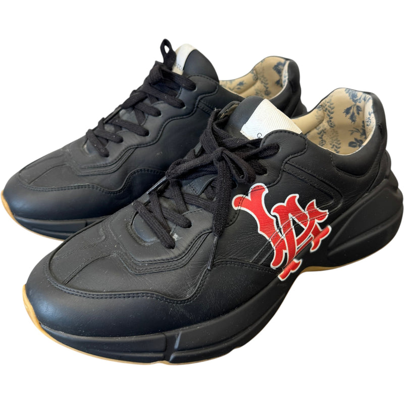 Men's Rhyton X MLB La Low Trainers Black Size UK 9.5 / EU 43.5