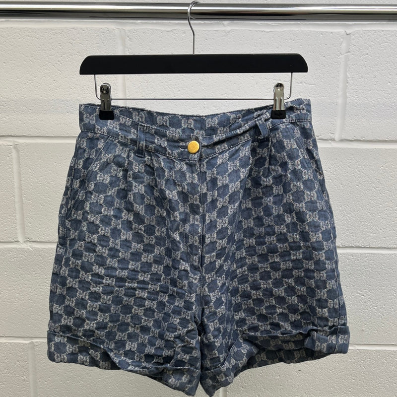 Women's Gg Jacquard Shorts Blue Size IT 44 / UK 28