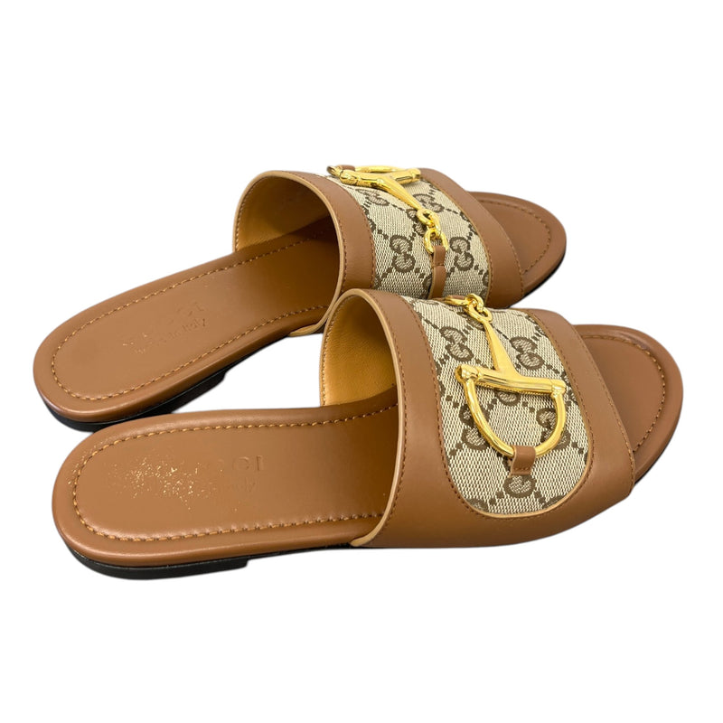 Women's Gg Supreme Horsebit Sandals Tan Size EU 36.5 / UK 3.5