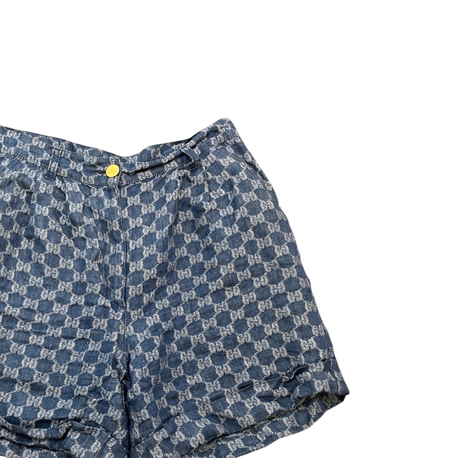 Women's Gg Jacquard Shorts Blue Size IT 44 / UK 28 - Photo 3