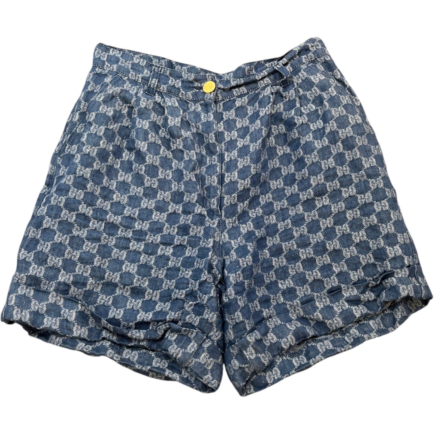 Women's Gg Jacquard Shorts Blue Size IT 44 / UK 28 - Photo 1