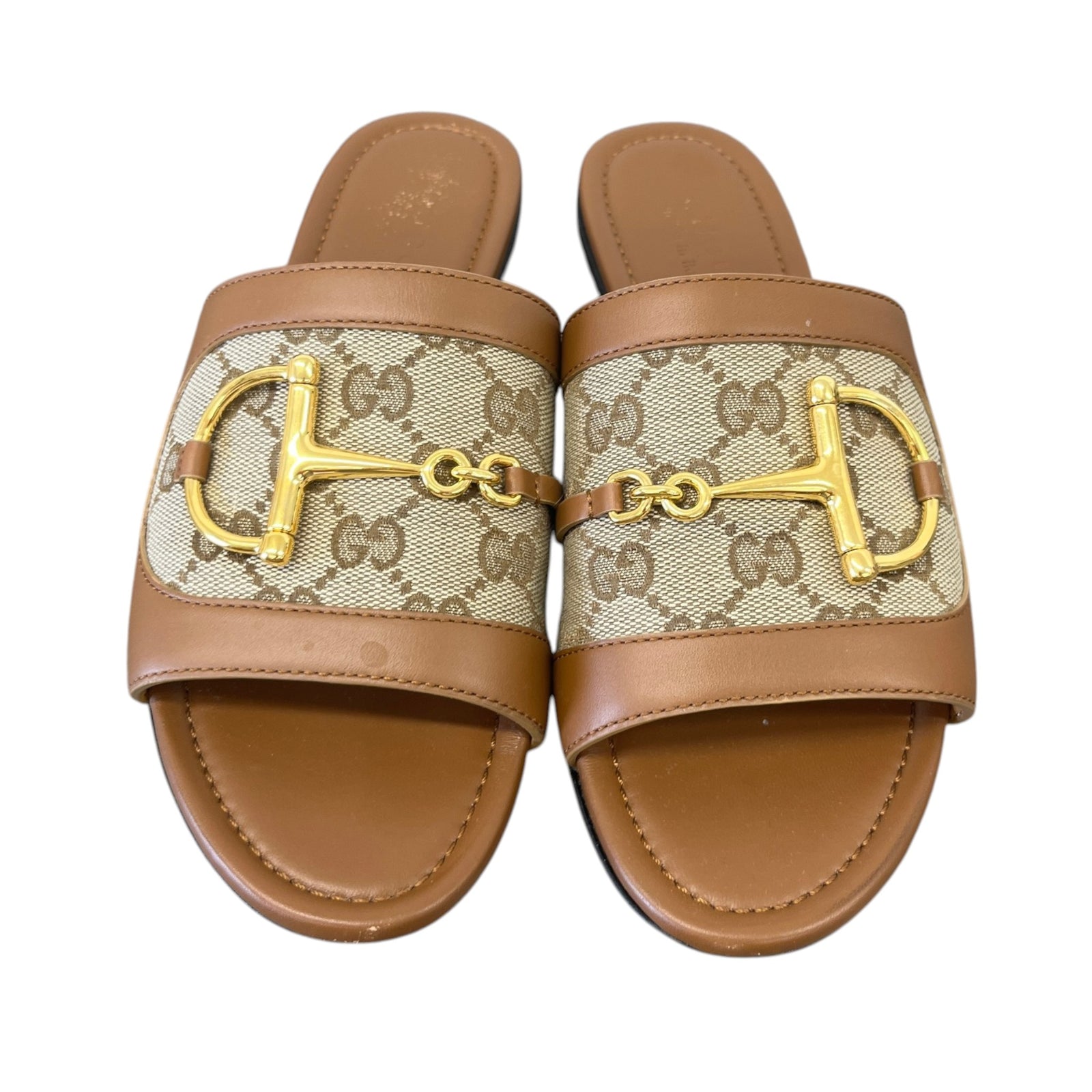 Women's Gg Supreme Horsebit Sandals Tan Size EU 36.5 / UK 3.5 - Photo 6