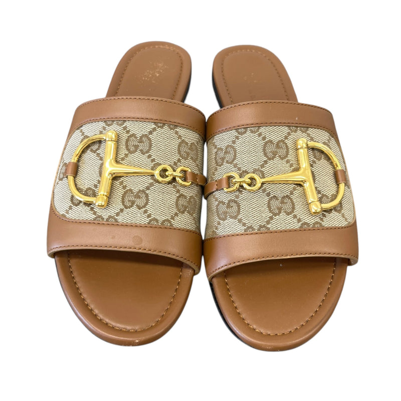 Women's Gg Supreme Horsebit Sandals Tan Size EU 36.5 / UK 3.5