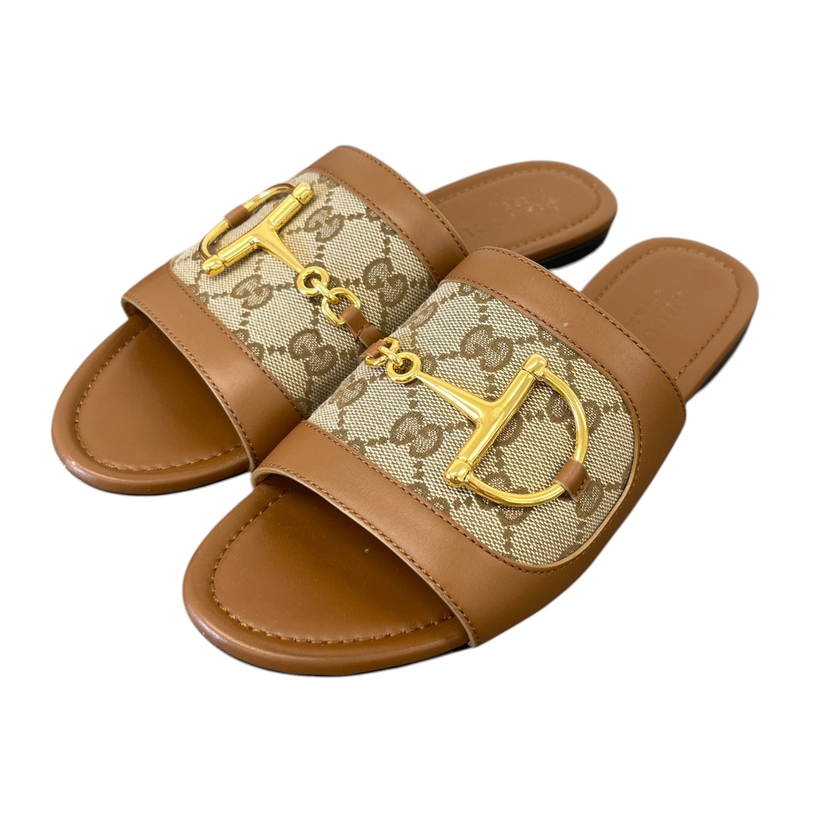 Women's Gg Supreme Horsebit Sandals Tan Size EU 36.5 / UK 3.5 - Photo 9