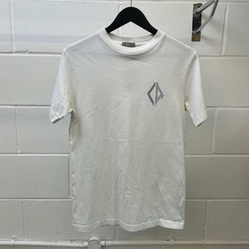 Men's Embroidered Logo T-Shirt White Size XXS