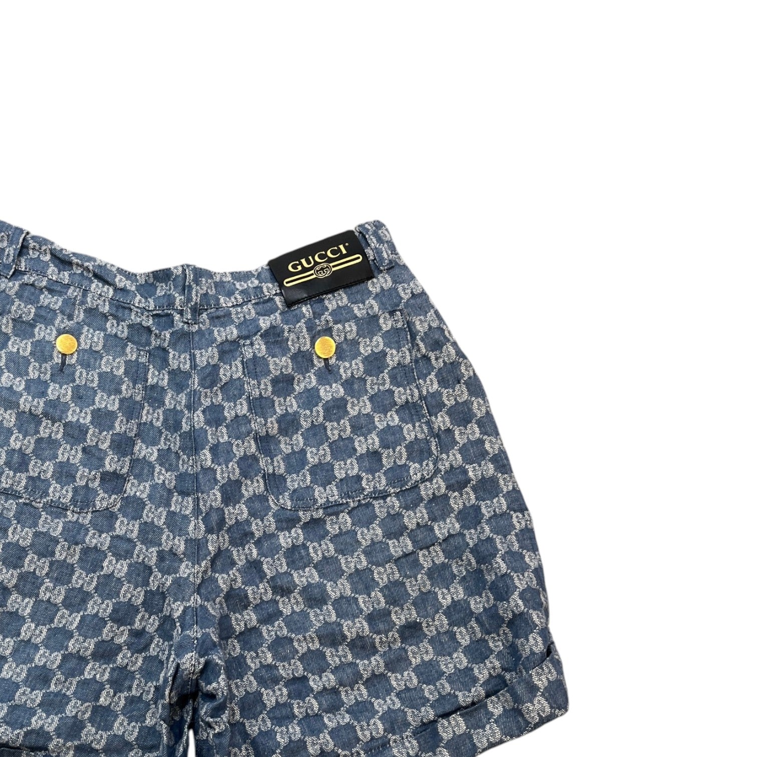 Women's Gg Jacquard Shorts Blue Size IT 44 / UK 28 - Photo 4