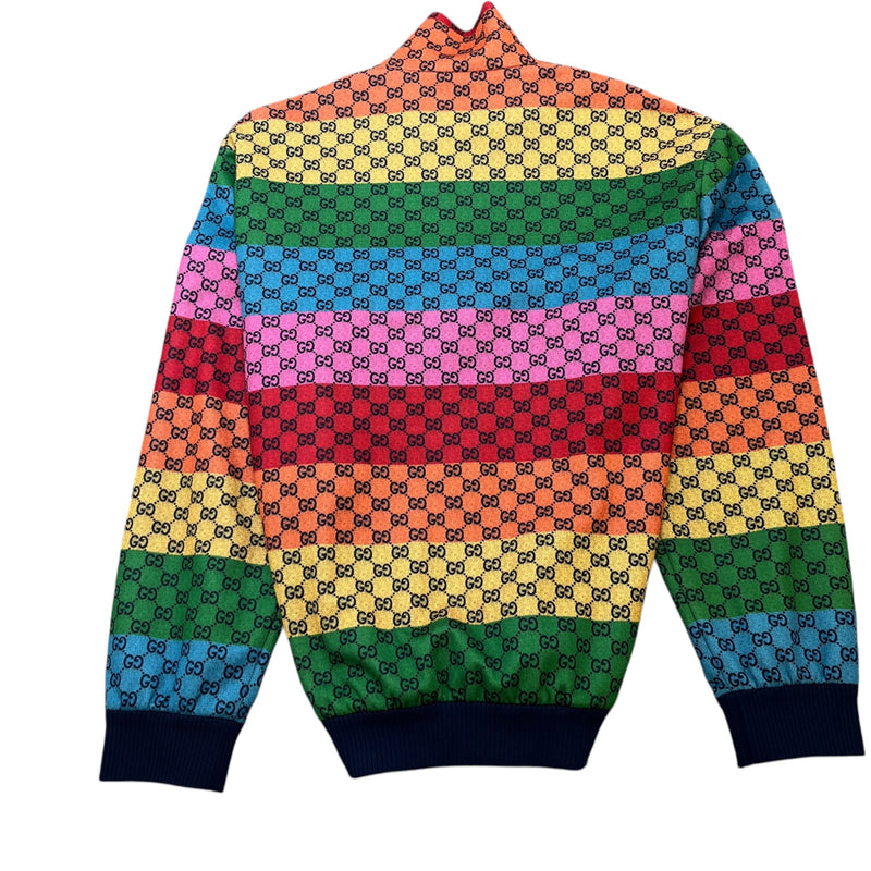 Men's Striped Logo Print Track Jacket Multi-Coloured Size XL