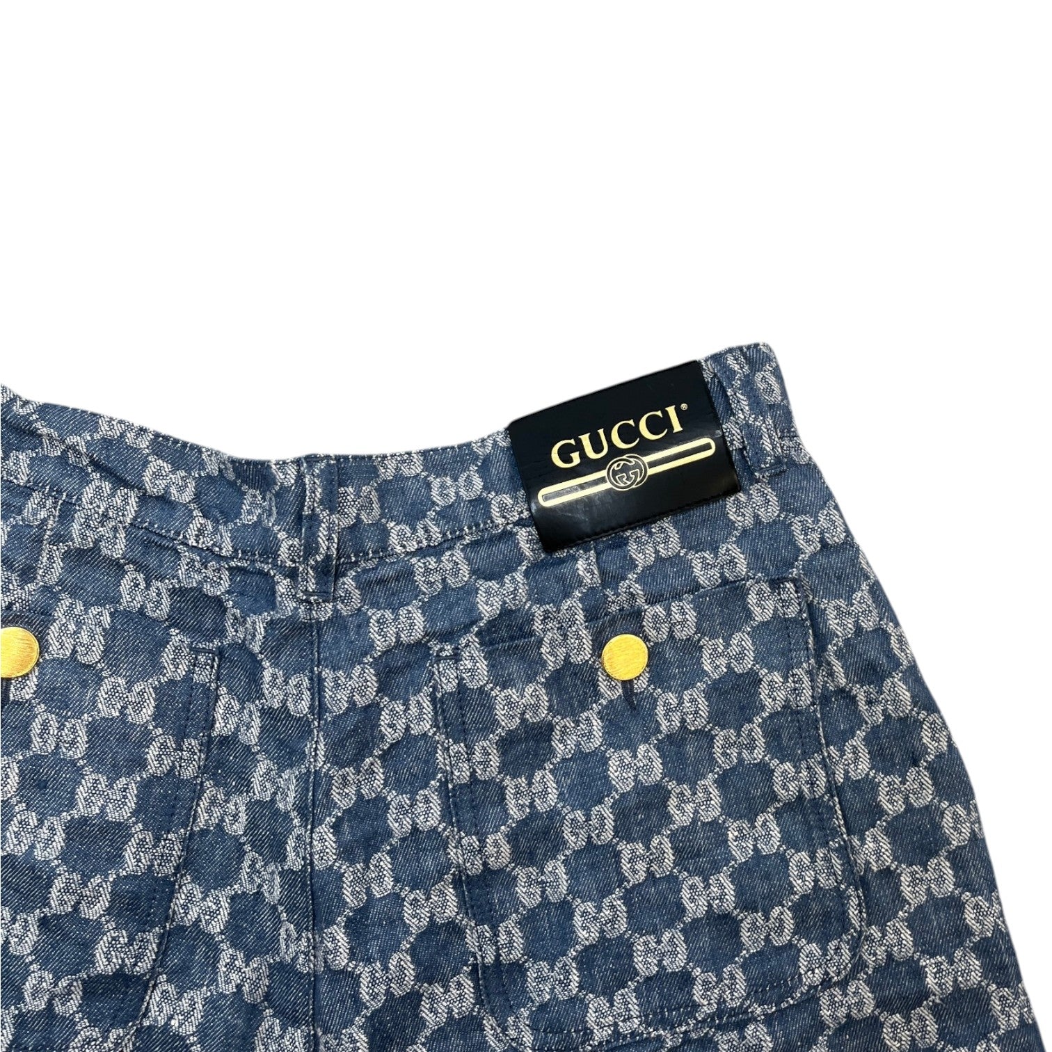Women's Gg Jacquard Shorts Blue Size IT 44 / UK 28 - Photo 5