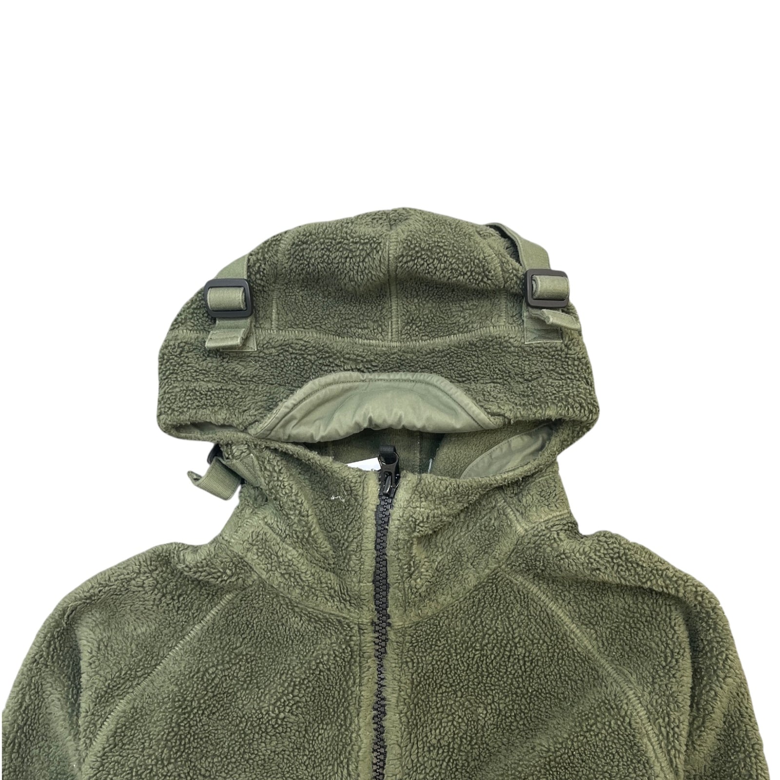 Men's Teddy Fleece Track Jacket Green Size S - Photo 5