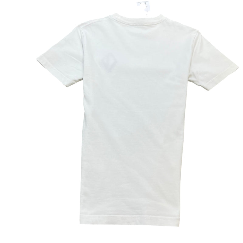Men's Embroidered Logo T-Shirt White Size XXS