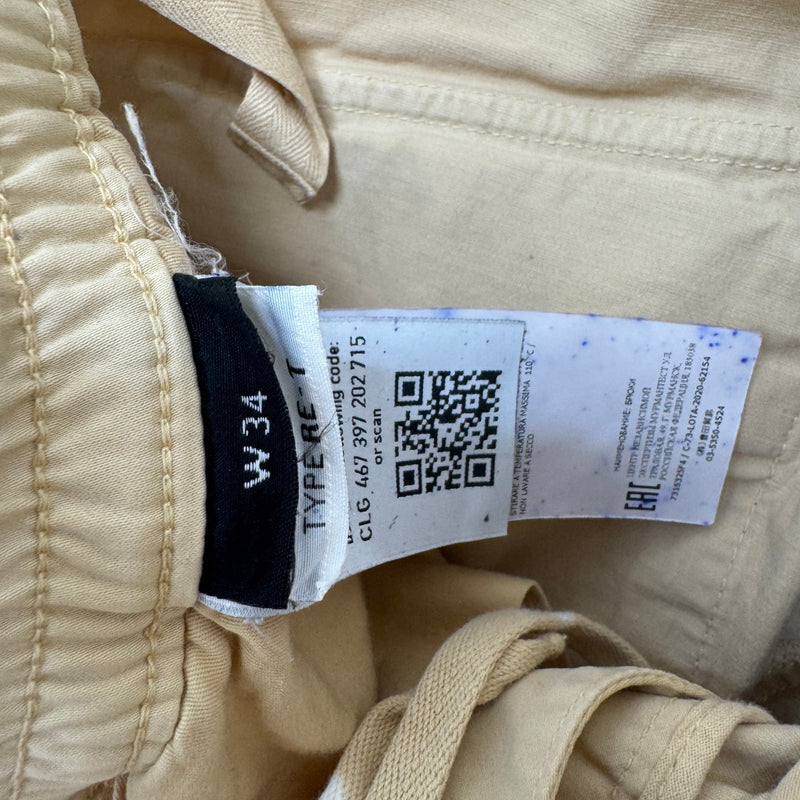 Men's Applique Logo Trousers Beige Size L / W34