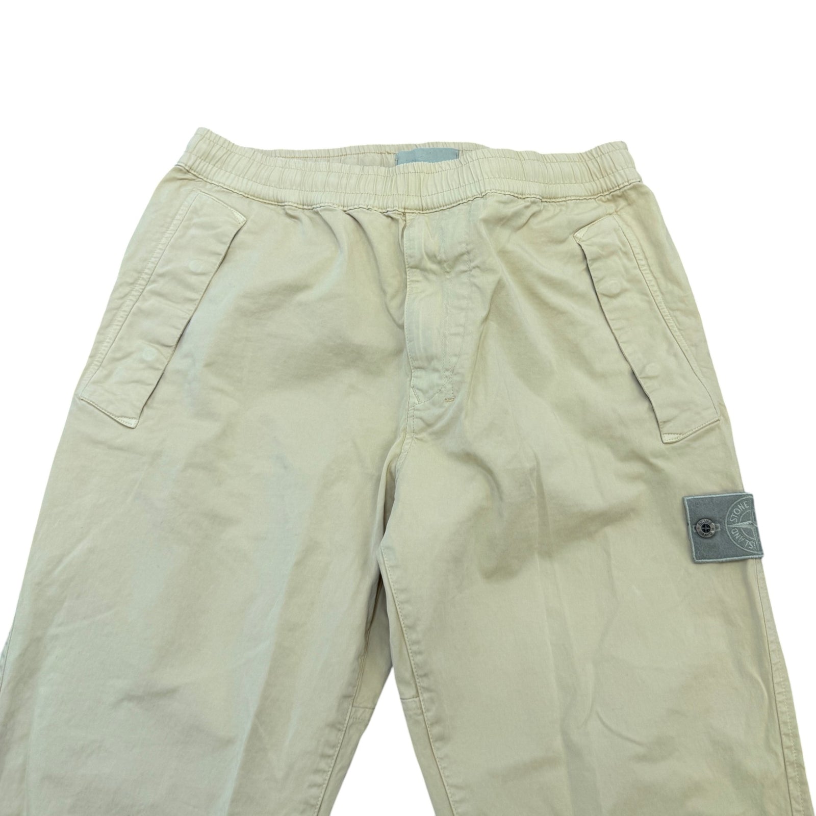 Men's Applique Logo Trousers Beige Size L / W34 - Photo 5