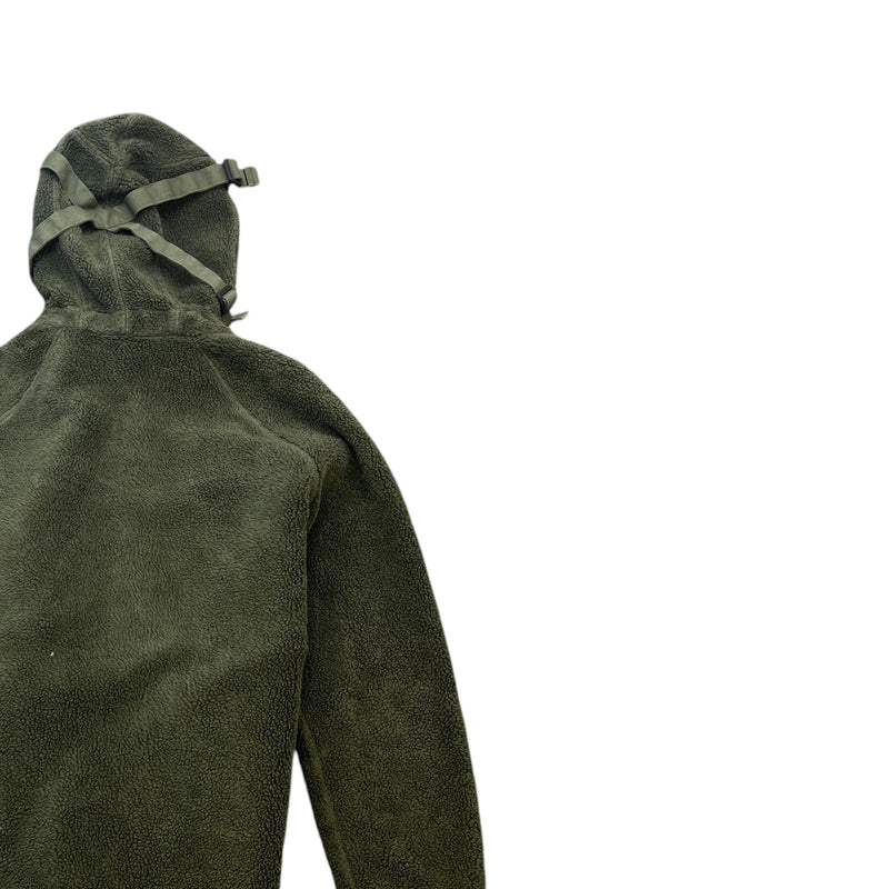 Men's Teddy Fleece Track Jacket Green Size S