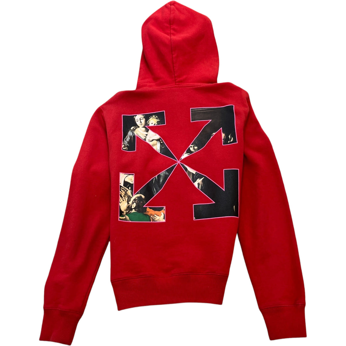 Men's Sprayed Caravaggio Hoodie Red Size M - Photo 2