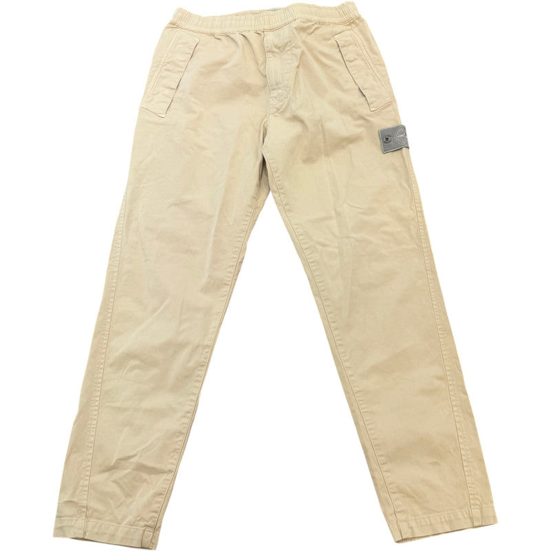 Men's Applique Logo Trousers Beige Size L / W34
