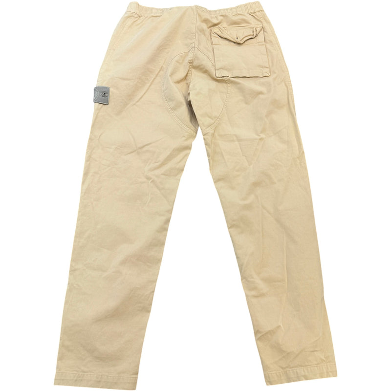 Men's Applique Logo Trousers Beige Size L / W34