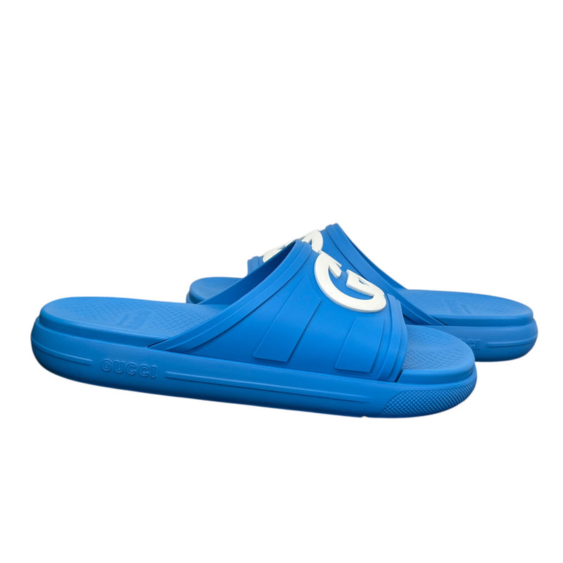 Men's Interlocking G Slides Blue Size EU 44 / UK 10