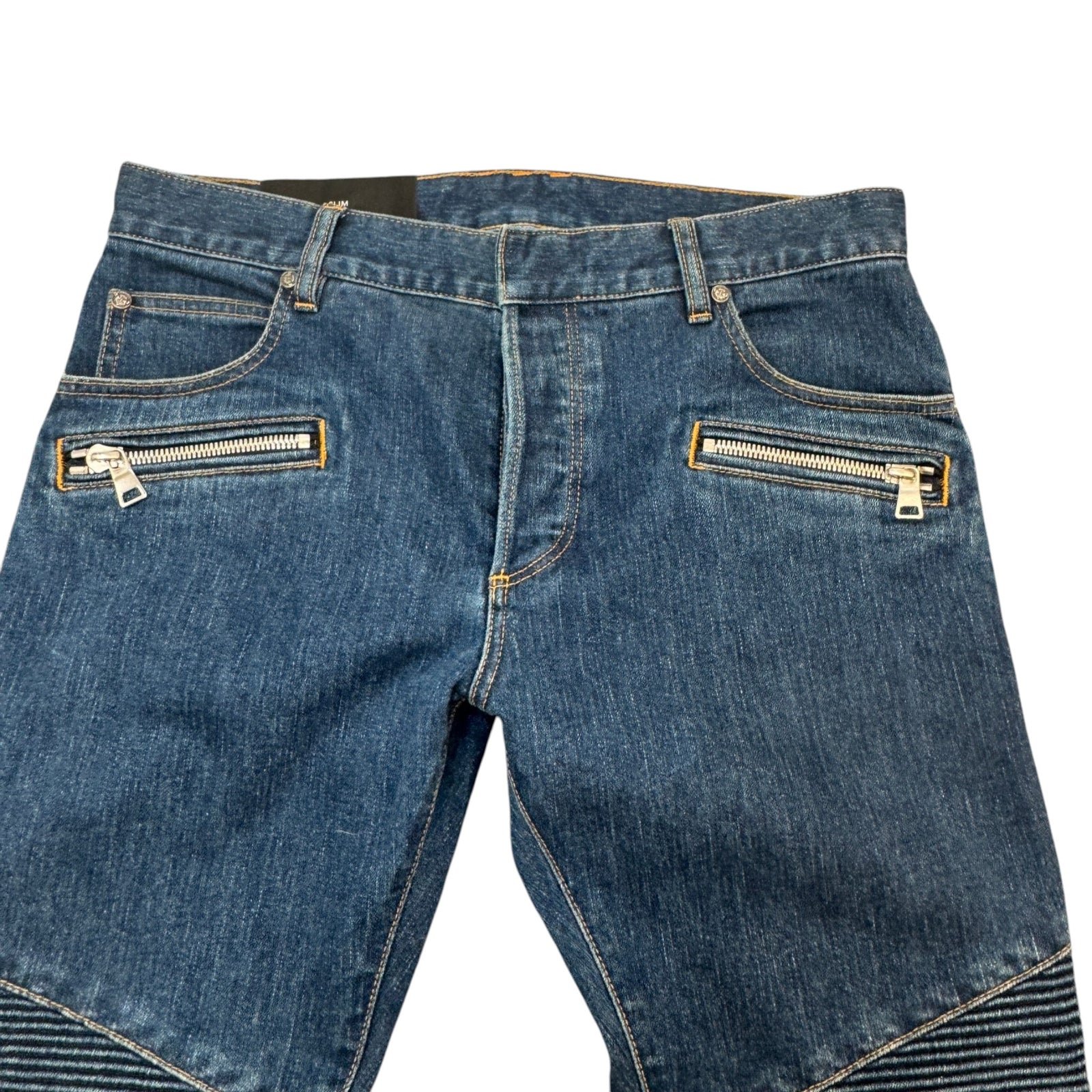Men's Biker Jeans Blue Size M / W32 - Photo 4