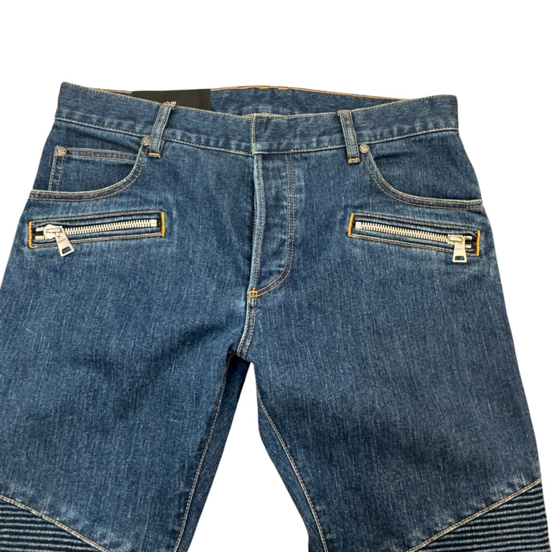 Men's Biker Jeans Blue Size M / W32