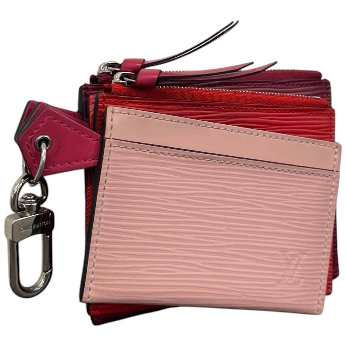 Women's Epi Trio Pass Card Case Purse Pink - Photo 3