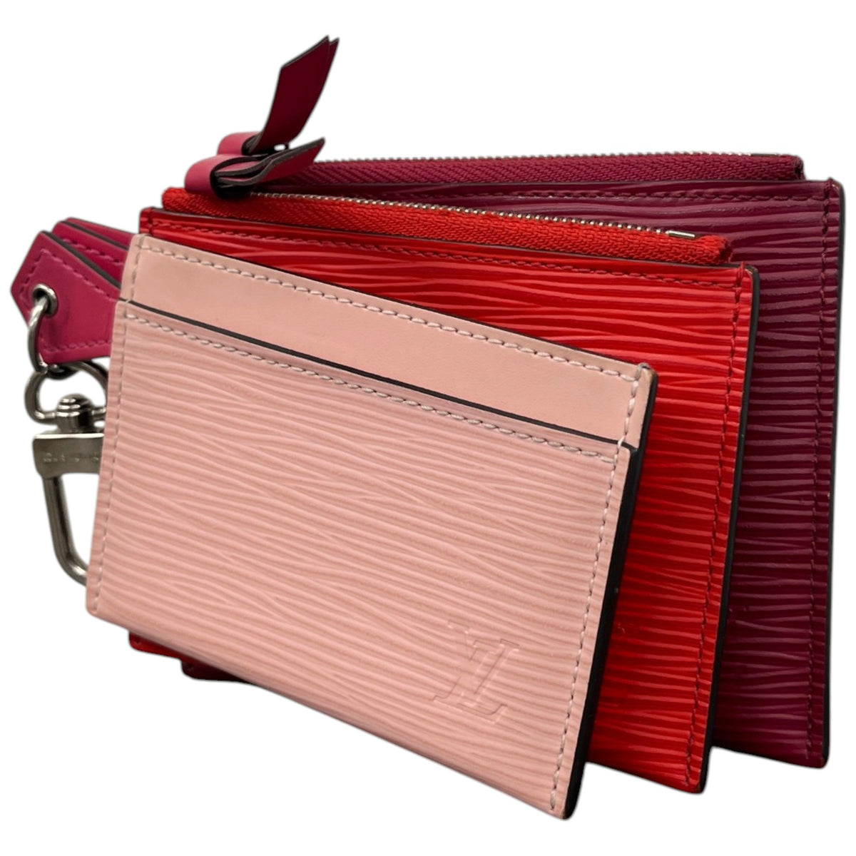 Women's Epi Trio Pass Card Case Purse Pink - Photo 4