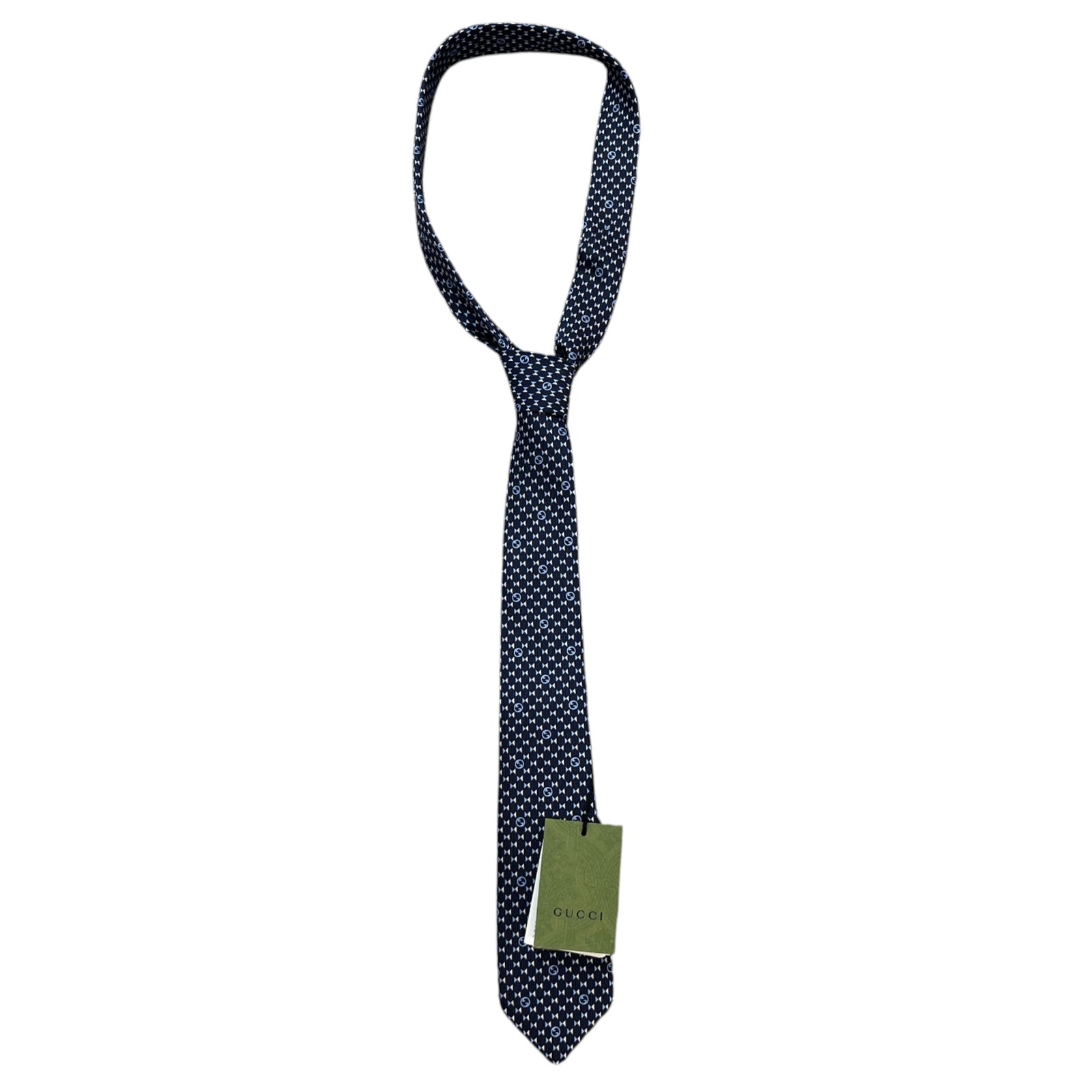 Men's Interlocking G Tie Navy - Photo 1