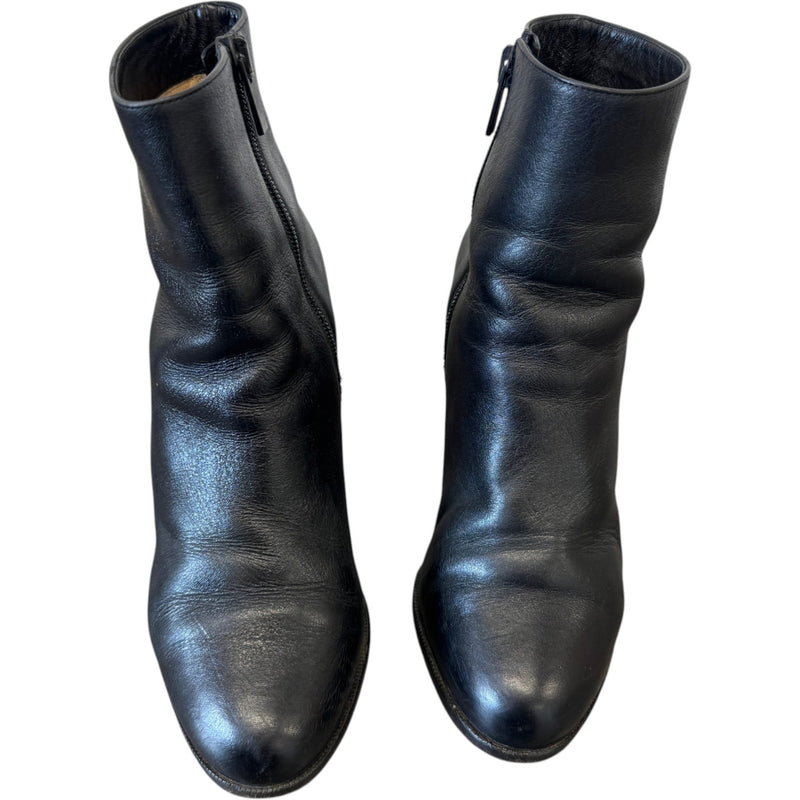 Women's Ankle Block Heel Boots Black Size UK 2.5 / EU 35.5