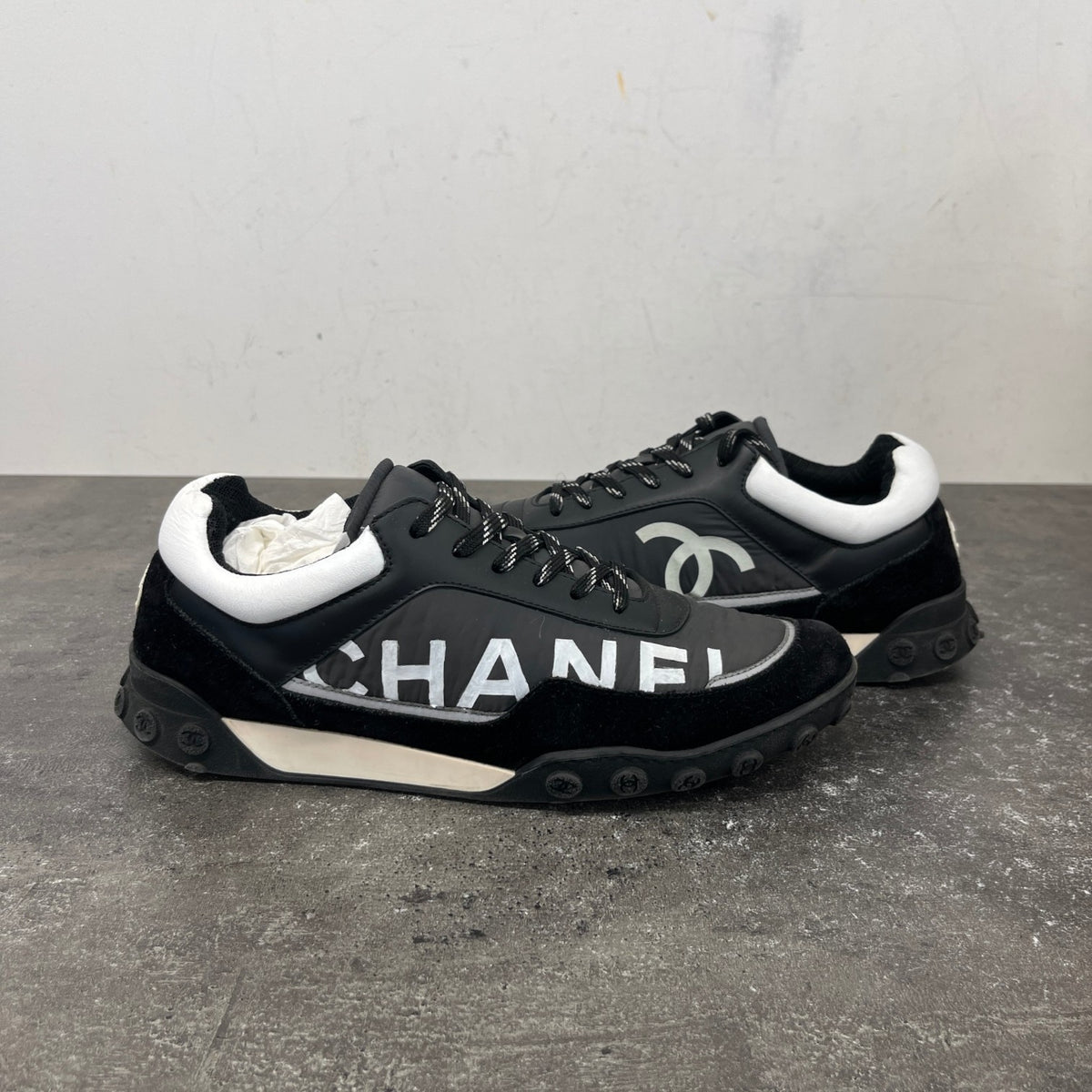 Men's CC Logo Low Trainers Black Size UK 7.5 / EU 41.5 - Photo 10