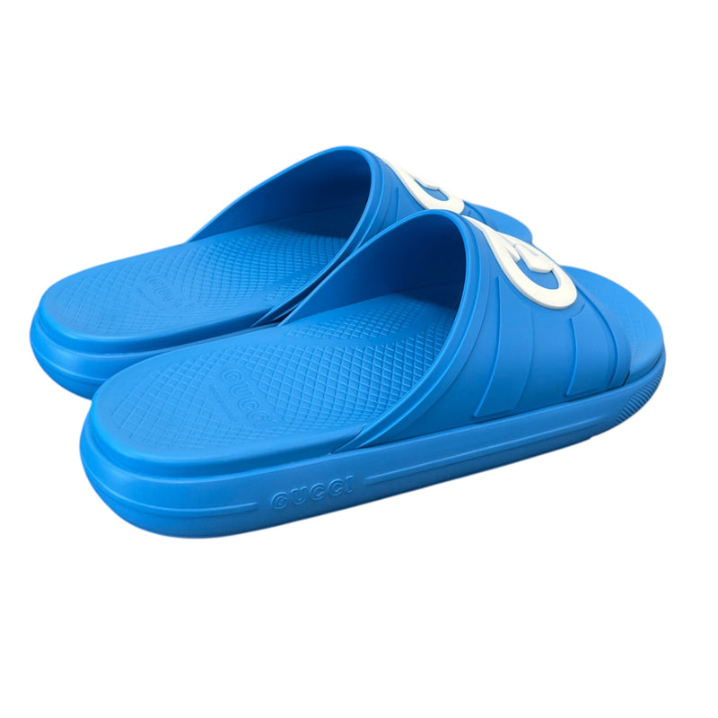 Men's Interlocking G Slides Blue Size EU 44 / UK 10