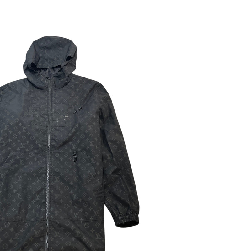 Men's Mid-Length Monogram Nylon Windbreaker Black Size IT 52 / XL