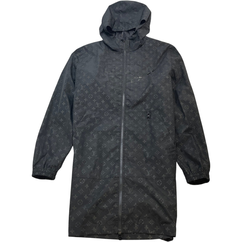 Men's Mid-Length Monogram Nylon Windbreaker Black Size IT 52 / XL