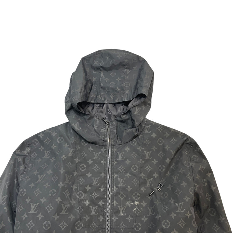 Men's Mid-Length Monogram Nylon Windbreaker Black Size IT 52 / XL