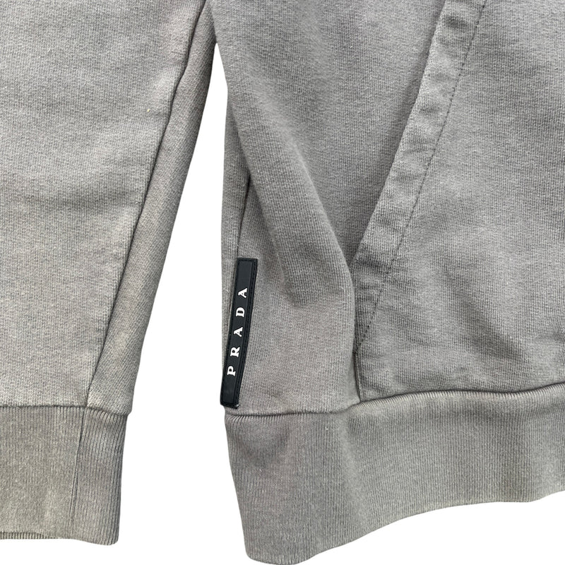 Men's Rubber Logo Hoodie Grey Size M