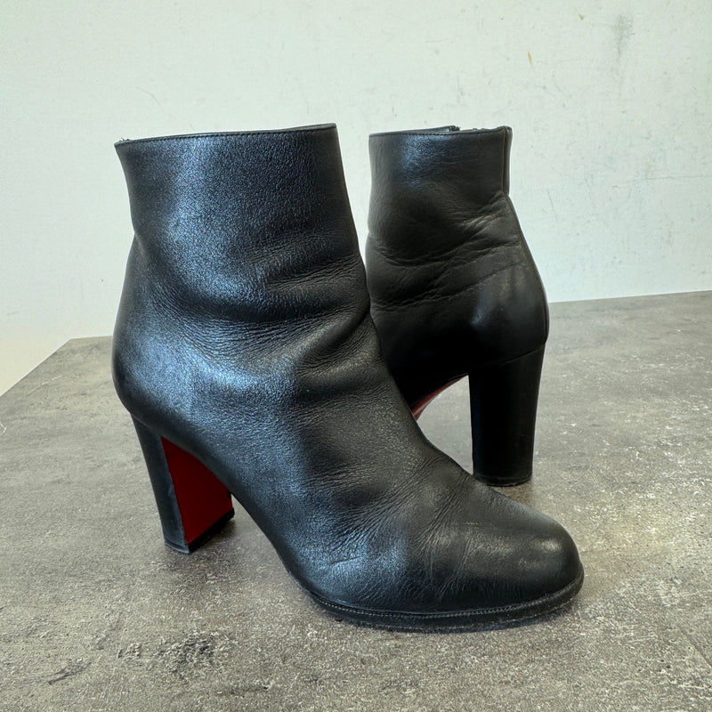 Women's Ankle Block Heel Boots Black Size UK 2.5 / EU 35.5