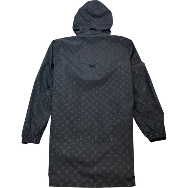 Men's Mid-Length Monogram Nylon Windbreaker Black Size IT 52 / XL