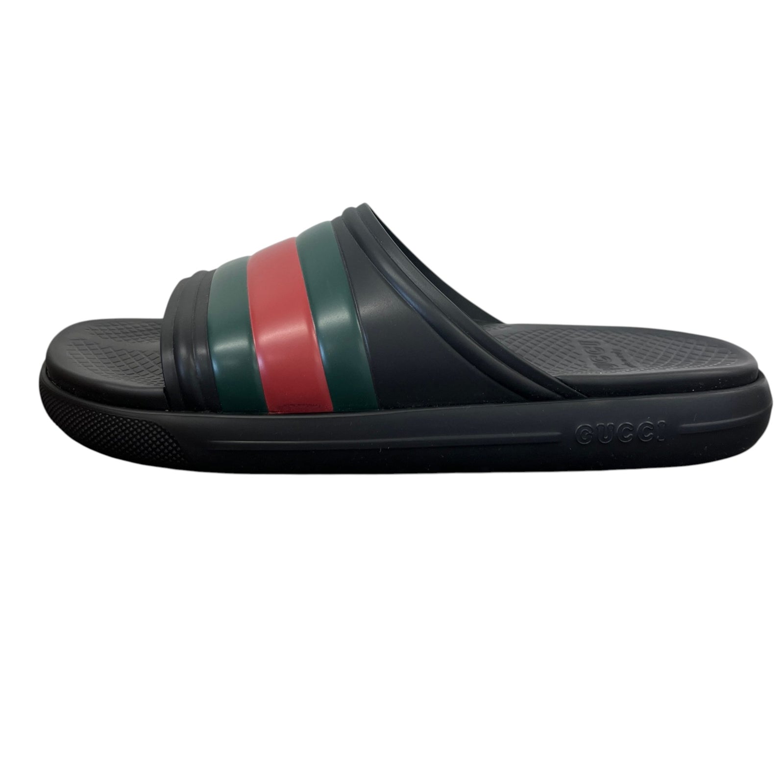 Men's Web Stripe Slides Black Size EU 44 / UK 10 - Photo 5