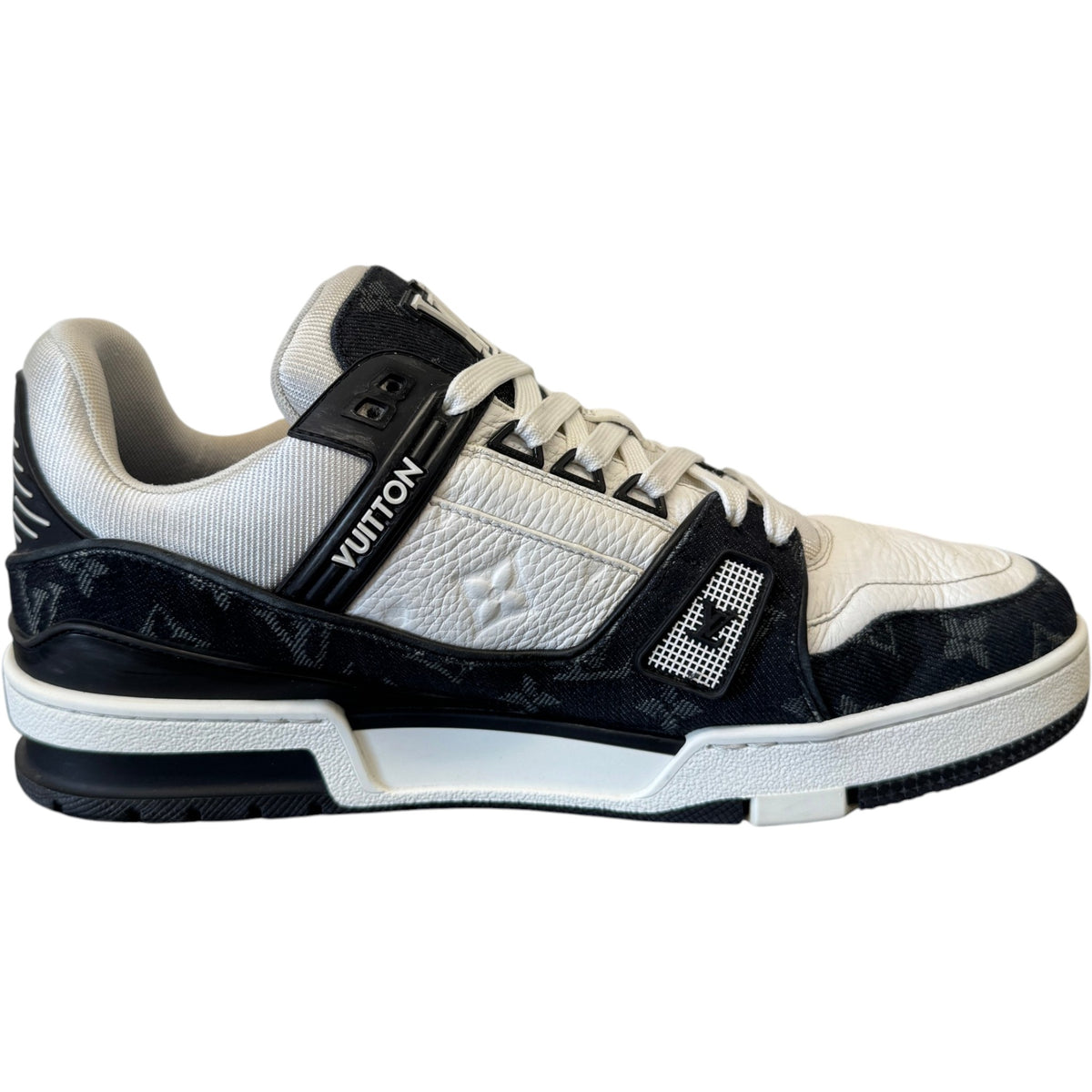 Men's LV Denim Low Trainers Black Size UK 8 / EU 42 - Photo 5