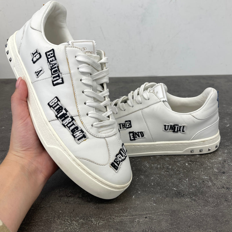 Men's X Jamie Reid Fly Crew Punk Poem Low Trainers White Size EU 41 / UK 7