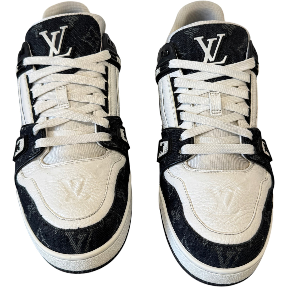 Men's LV Denim Low Trainers Black Size UK 8 / EU 42 - Photo 6