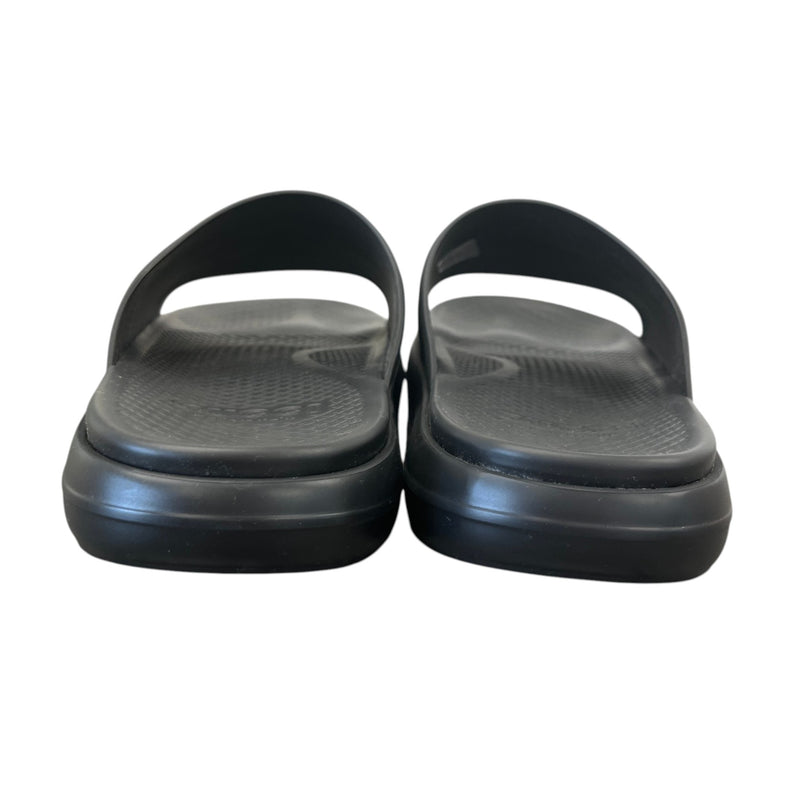 Men's Web Stripe Slides Black Size EU 44 / UK 10