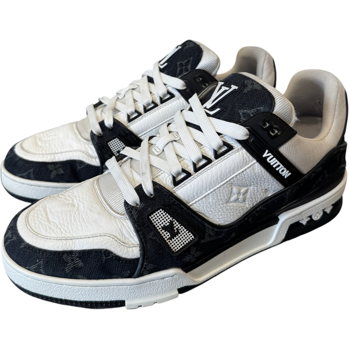 Men's LV Denim Low Trainers Black Size UK 8 / EU 42 - Photo 7