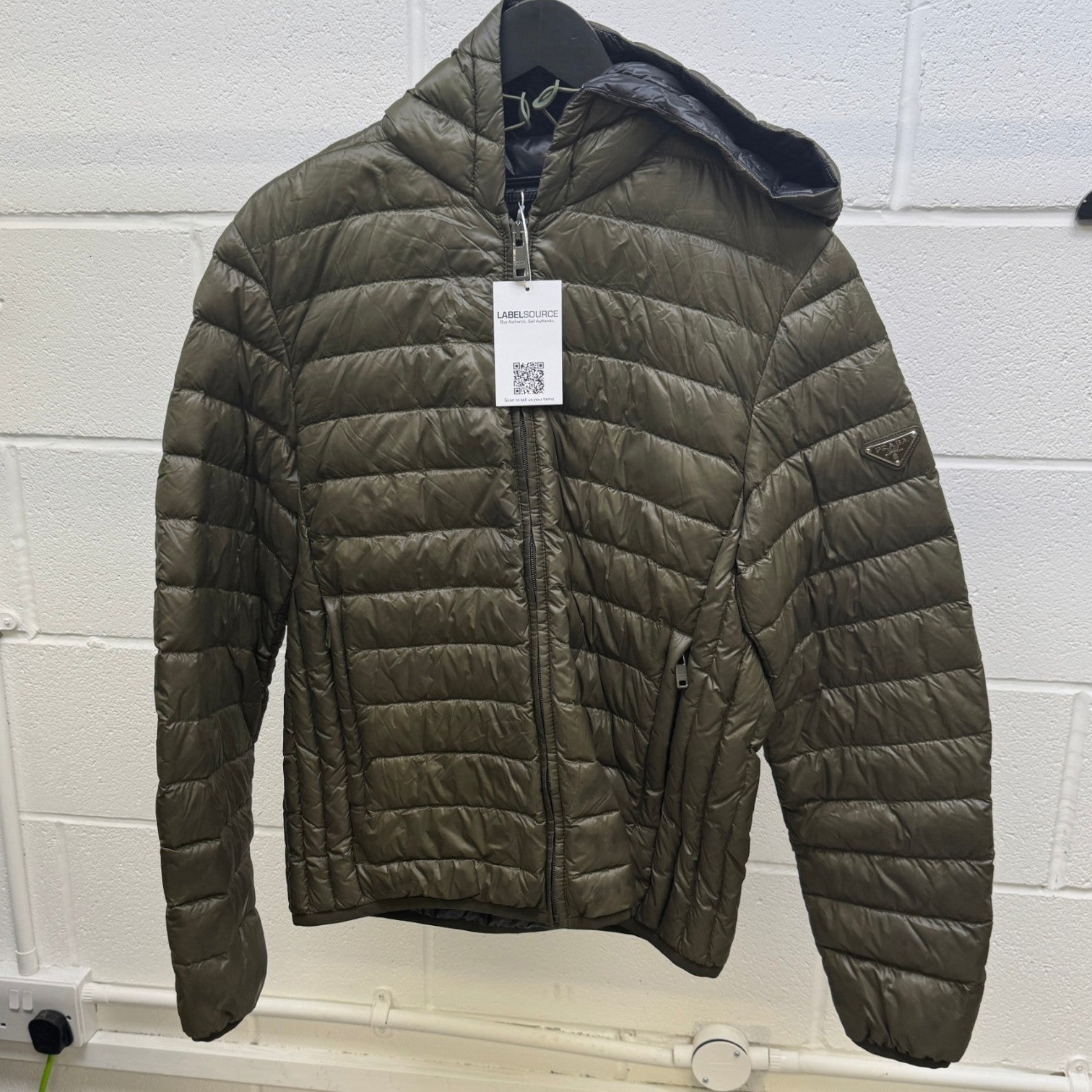 Men's Plaque Logo Down Jacket Green Size IT 50 / L - Photo 10