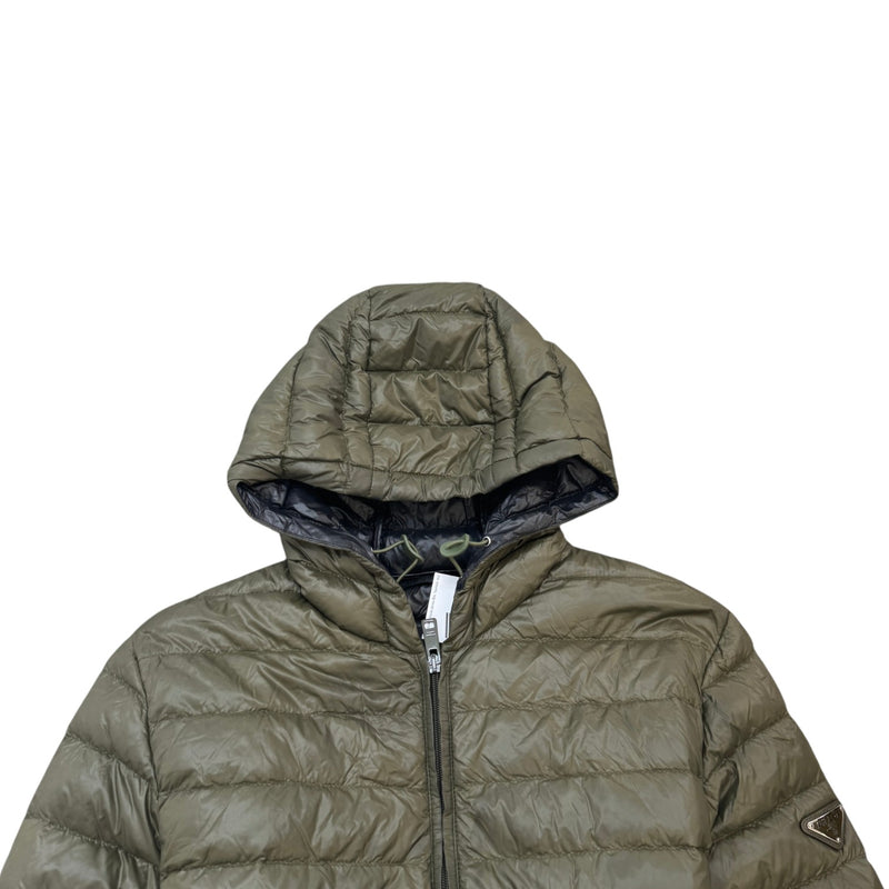 Men's Plaque Logo Down Jacket Green Size IT 50 / L