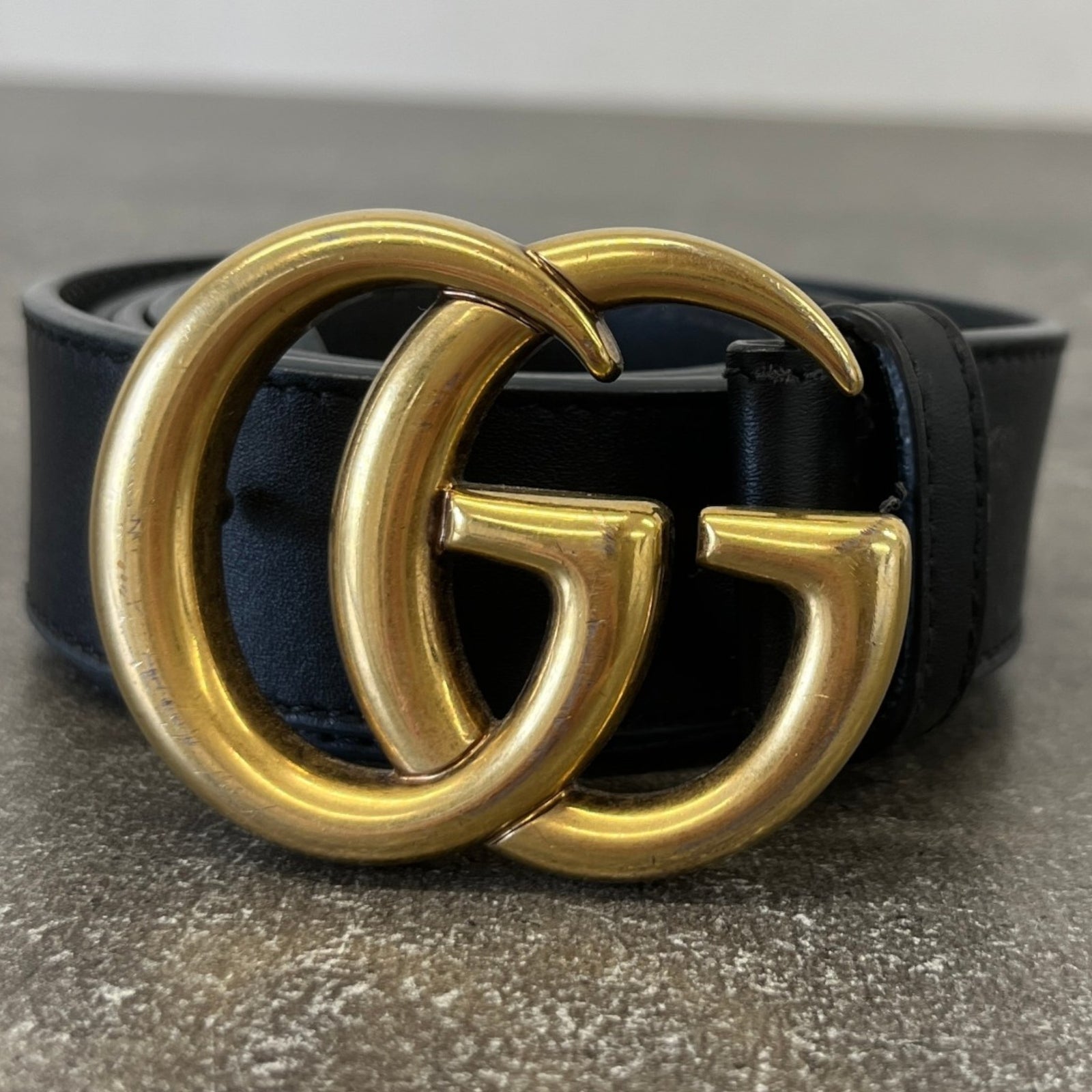 Women's GG Marmont Belt Black Size W38 - Photo 7