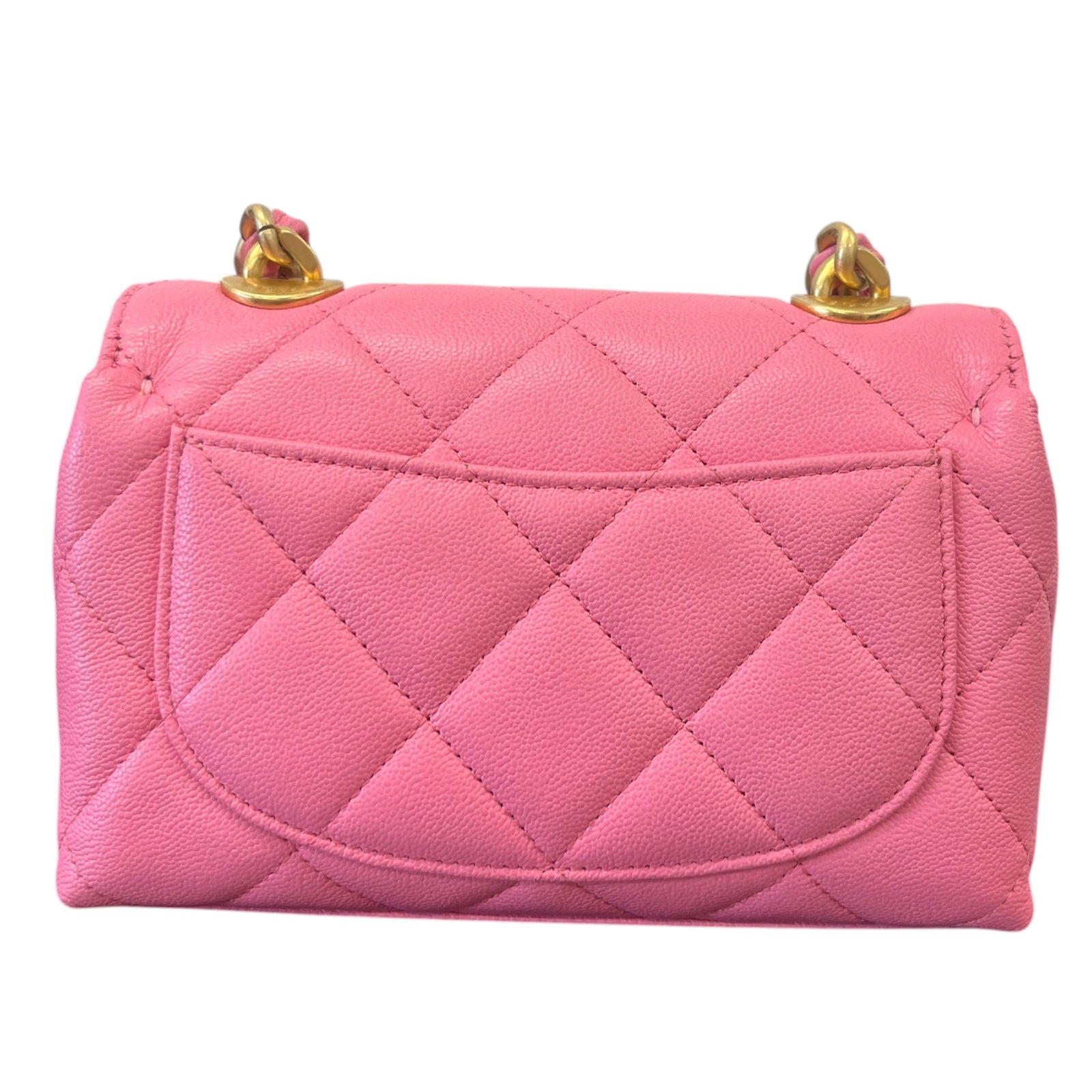 Women's Small Caviar Leather Flap Bag Pink - Photo 3