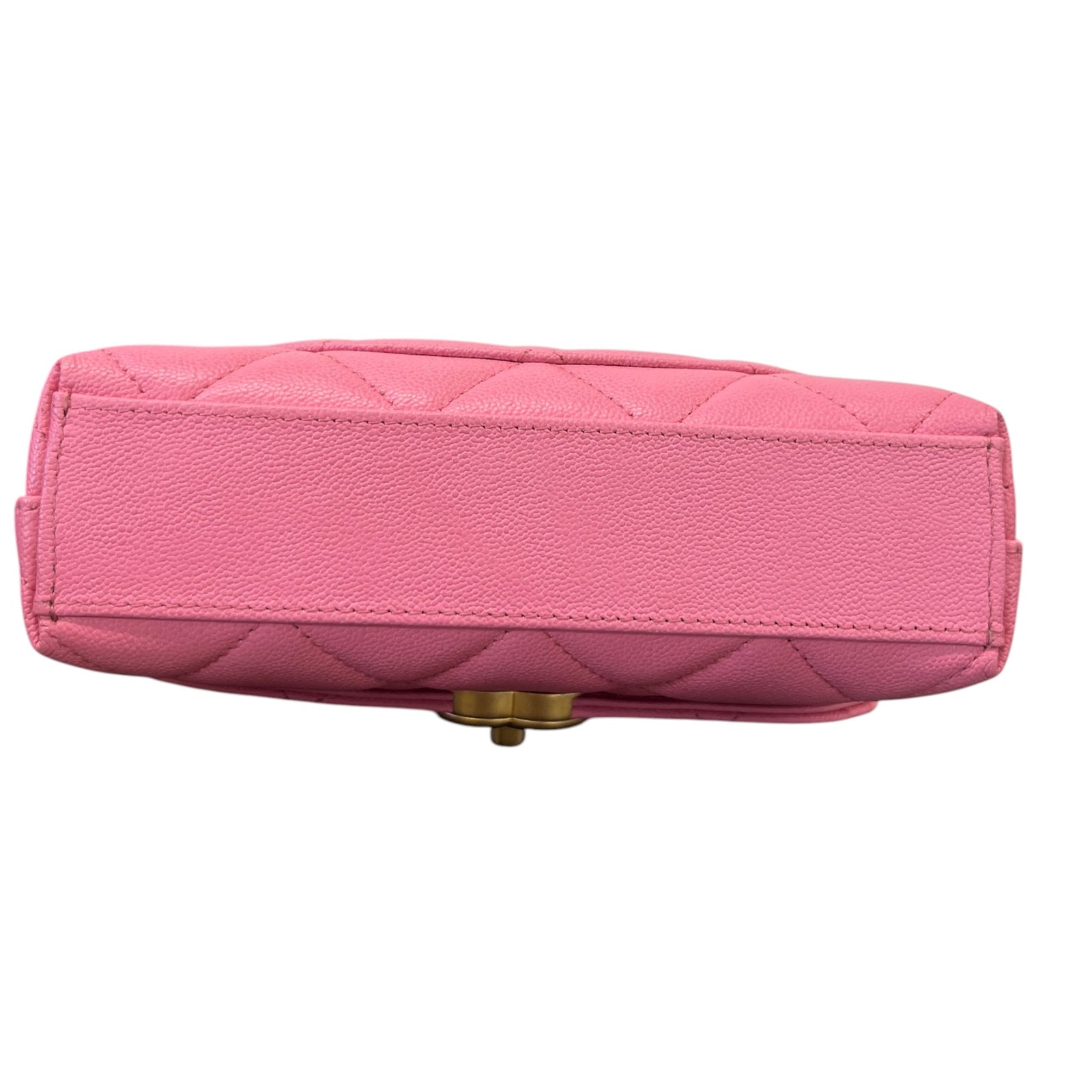 Women's Small Caviar Leather Flap Bag Pink - Photo 10